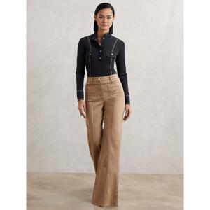 REISS Eva Contrast-Stitch Knit Top